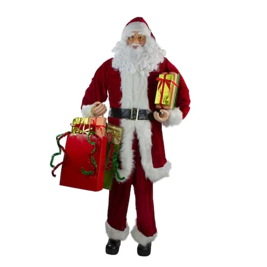 Northlight 6ft. Red & White Standing Santa Claus With Presents Christmas Figure 2 Northlight 6ft. Red & White Standing Santa Claus With Presents Christmas Figure - Image 2