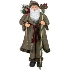 Northlight 4ft. Olive Green & Burgundy Red Standing Santa Claus With Gift Bag Christmas Figure 14 Northlight 4ft. Olive Green & Burgundy Red Standing Santa Claus With Gift Bag Christmas Figure -Michaels Store D491585S 11