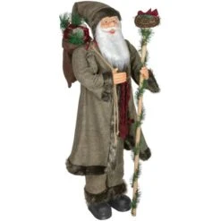 Northlight 4ft. Olive Green & Burgundy Red Standing Santa Claus With Gift Bag Christmas Figure 18 Northlight 4ft. Olive Green & Burgundy Red Standing Santa Claus With Gift Bag Christmas Figure -Michaels Store D491585S 15