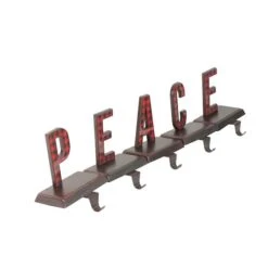 Northlight 6" Red & Black Buffalo Plaid Peace Christmas Stocking Holder Set -Michaels Store D491599S 2