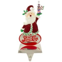 Northlight 9.75" Silver Pepsi-Cola Santa Claus Christmas Stocking Holder