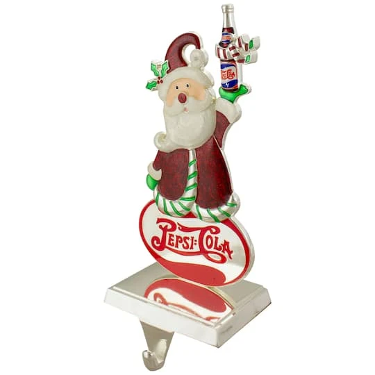 Northlight 9.75" Silver Pepsi-Cola Santa Claus Christmas Stocking Holder 4 Northlight 9.75" Silver Pepsi-Cola Santa Claus Christmas Stocking Holder - Image 4