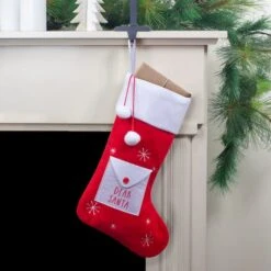 Northlight 19" Red & White Dear Santa Christmas Stocking -Michaels Store D491603S 2