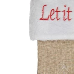 Northlight 19" Let It Snow Bird Burlap Christmas Stocking -Michaels Store D491604S 4