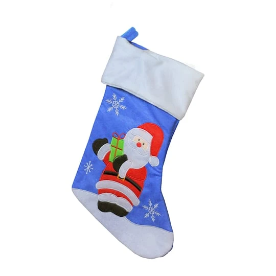 Northlight 15" Blue & Red Santa Claus Christmas Stocking 2 Northlight 15" Blue & Red Santa Claus Christmas Stocking - Image 2