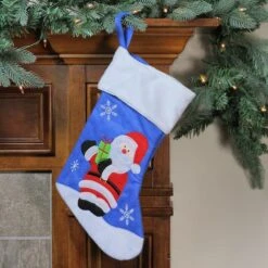 Northlight 15" Blue & Red Santa Claus Christmas Stocking 6 Northlight 15" Blue & Red Santa Claus Christmas Stocking -Michaels Store D491605S 2