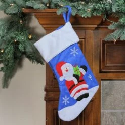 Northlight 15" Blue & Red Santa Claus Christmas Stocking 7 Northlight 15" Blue & Red Santa Claus Christmas Stocking -Michaels Store D491605S 3