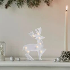 Northlight 9.75" White Reindeer Christmas Marquee Wall Sign -Michaels Store D491613S 1