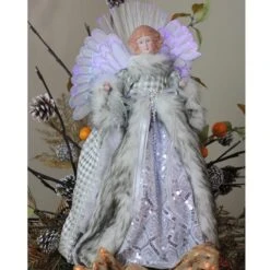 Northlight 16" Lighted Fiber Optic Angel In Silver Gingham Coat Tree Topper 7 Northlight 16" Lighted Fiber Optic Angel In Silver Gingham Coat Tree Topper -Michaels Store D491629S 3