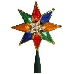 Northlight 8" Lighted Multi Color 8-Point Star Tree Topper -Michaels Store D491632S 3