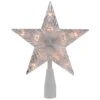 Northlight 7.5" Clear & White 5-Point Star Tree Topper