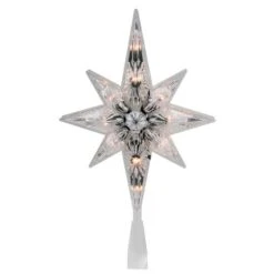 Northlight 10" White Lighted Faceted Star Of Bethlehem Tree Topper