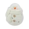 Northlight 11" White Snowman With Star Cut-Outs Tealight Candle Holder