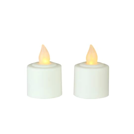 Northlight 1.5" White LED Flickering Amber Lighted Christmas Votive Candles, 2ct. 1 Northlight 1.5" White LED Flickering Amber Lighted Christmas Votive Candles, 2ct.