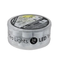 LED Lighted Flickering Flameless White Christmas Tea Light Candles, 24ct. 5 LED Lighted Flickering Flameless White Christmas Tea Light Candles, 24ct. -Michaels Store D491650S 2