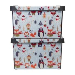 Simplify Woodland Winter Storage Tote Bin -Michaels Store D492889S 14