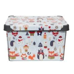 Simplify Woodland Winter Storage Tote Bin -Michaels Store D492889S 16