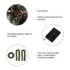 Glitzhome® 24" Pre-Lit Glittered Pinecone Christmas Wreath & Matched 9ft. Garlands Set -Michaels Store D493614S 8