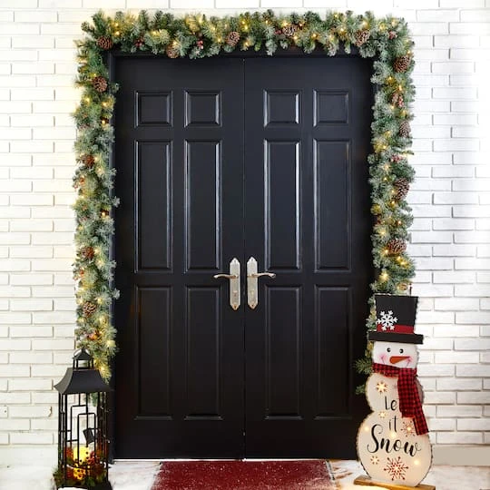 Glitzhome® 9ft. LED Glittered Pinecone Christmas Garlands, 2ct. 3 Glitzhome® 9ft. LED Glittered Pinecone Christmas Garlands, 2ct. - Image 3