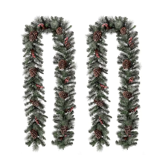 Glitzhome® 9ft. LED Glittered Pinecone Christmas Garlands, 2ct. 6 Glitzhome® 9ft. LED Glittered Pinecone Christmas Garlands, 2ct. - Image 6