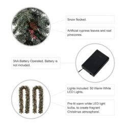 Glitzhome® 9ft. Pre-Lit Glittery Pinecone Christmas Garland With Timer, 2ct. -Michaels Store D493618S 8