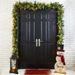 Glitzhome® 9ft. Pre-Lit Pinecone Christmas Garland With Timer, 2ct. -Michaels Store D493619S 2