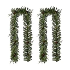 Glitzhome® 9ft. Pre-Lit Pinecone Christmas Garland With Timer, 2ct. -Michaels Store D493619S 6