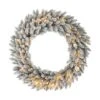 Glitzhome® 36" Pre-Lit Snow Flocked Christmas Wreath, Warm White Lights