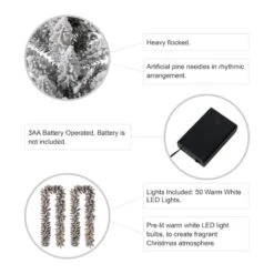 Glitzhome® 9ft. Pre-Lit Flocked Christmas Garland Set With Timer, 3 Functions 17 Glitzhome® 9ft. Pre-Lit Flocked Christmas Garland Set With Timer, 3 Functions -Michaels Store D493634S 8