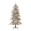 6ft. Pre-Lit Flocked Fir Artificial Christmas Tree, Warm White LED Lights