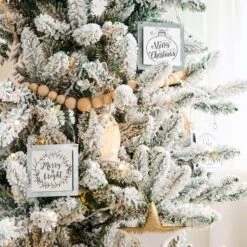 6ft. Pre-Lit Flocked Fir Artificial Christmas Tree, Warm White LED Lights -Michaels Store D494323S 5