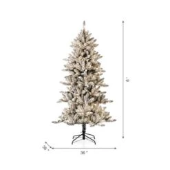 6ft. Pre-Lit Flocked Fir Artificial Christmas Tree, Warm White LED Lights -Michaels Store D494323S 6