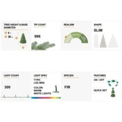 6ft. Pre-Lit Flocked Fir Artificial Christmas Tree, Warm White LED Lights -Michaels Store D494323S 8