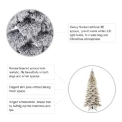 7.5ft Pre-Lit Flocked Layered Spruce Artificial Christmas Tree, Warm White LED Lights -Michaels Store D494329S 7