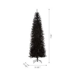 7.5ft. Unlit Black Tinsel Artificial Christmas Tree -Michaels Store D494332S 6