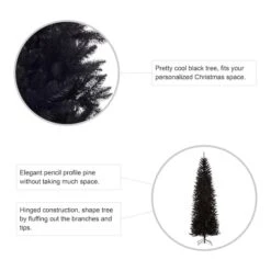 7.5ft. Unlit Black Tinsel Artificial Christmas Tree -Michaels Store D494332S 7