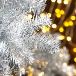 7.5ft. Unlit Silver Tinsel Artificial Christmas Tree -Michaels Store D494334S 4