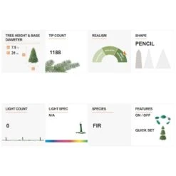 7.5ft. Unlit Silver Tinsel Artificial Christmas Tree -Michaels Store D494334S 8