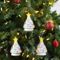 5" LED White Nostalgic Trees Figurine Set -Michaels Store D511941S 2