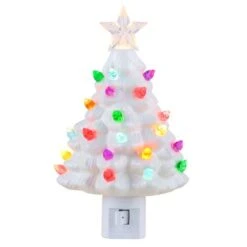 White Nostalgic Christmas Tree Nightlight, 2ct.