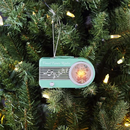 Miniature Teal Vintage Radio Ornament 3 Miniature Teal Vintage Radio Ornament - Image 3