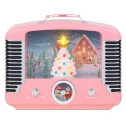 12" Pink Nostalgic Tree Radio