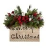 20" Holiday Merry Christmas Door Wall Hanger With Pinecones & Berries