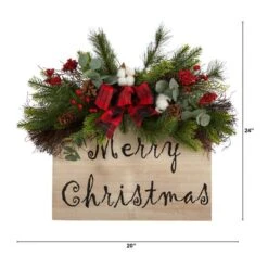 20" Holiday Merry Christmas Door Wall Hanger With Pinecones & Berries -Michaels Store D517941S 2