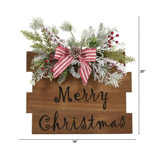 20" Merry Christmas Door Wall Hanger 3 20" Merry Christmas Door Wall Hanger - Image 3