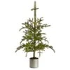 4.5ft. Pre-Lit Pine Artificial Christmas Tree In Decorative Planter, White Lights
