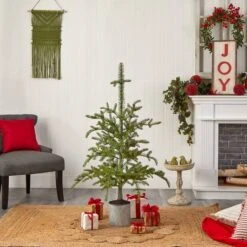 4.5ft. Pre-Lit Pine Artificial Christmas Tree In Decorative Planter, White Lights -Michaels Store D517951S 10