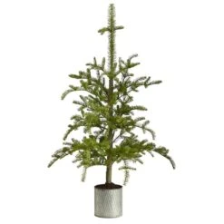 4.5ft. Pre-Lit Pine Artificial Christmas Tree In Decorative Planter, White Lights -Michaels Store D517951S 3
