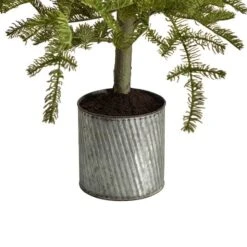 4.5ft. Pre-Lit Pine Artificial Christmas Tree In Decorative Planter, White Lights -Michaels Store D517951S 6