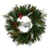 24" Holiday Winter Owl Family Pinecone Berry Christmas Wreath